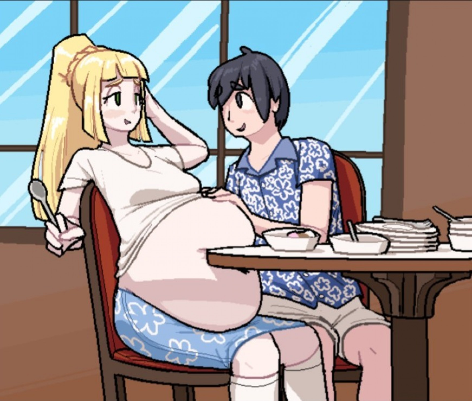 Лилли - застряла в процессе кормежки