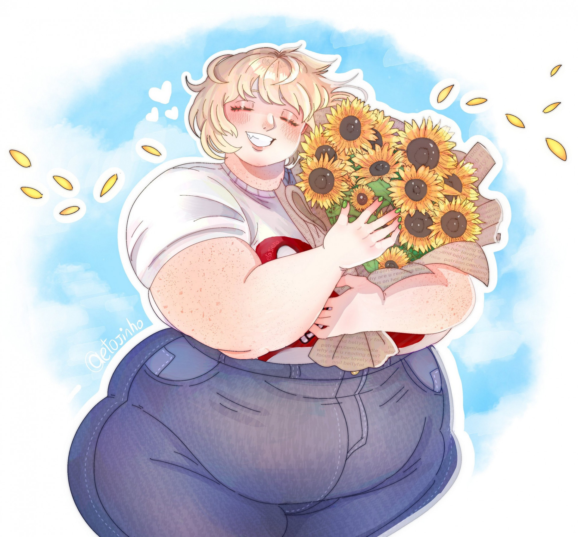 Фалин и букет подсолнухов