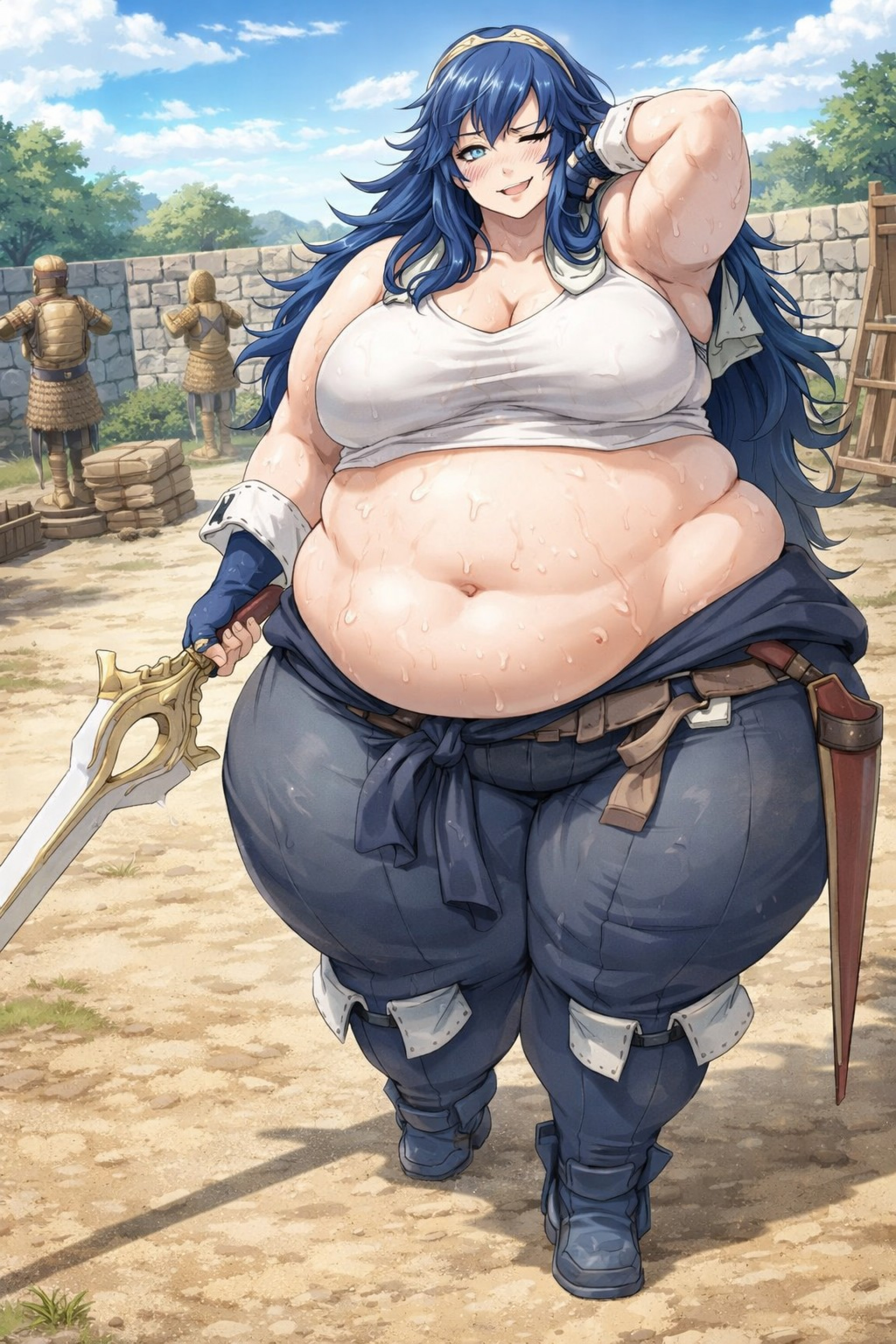 Люсина на тренировке