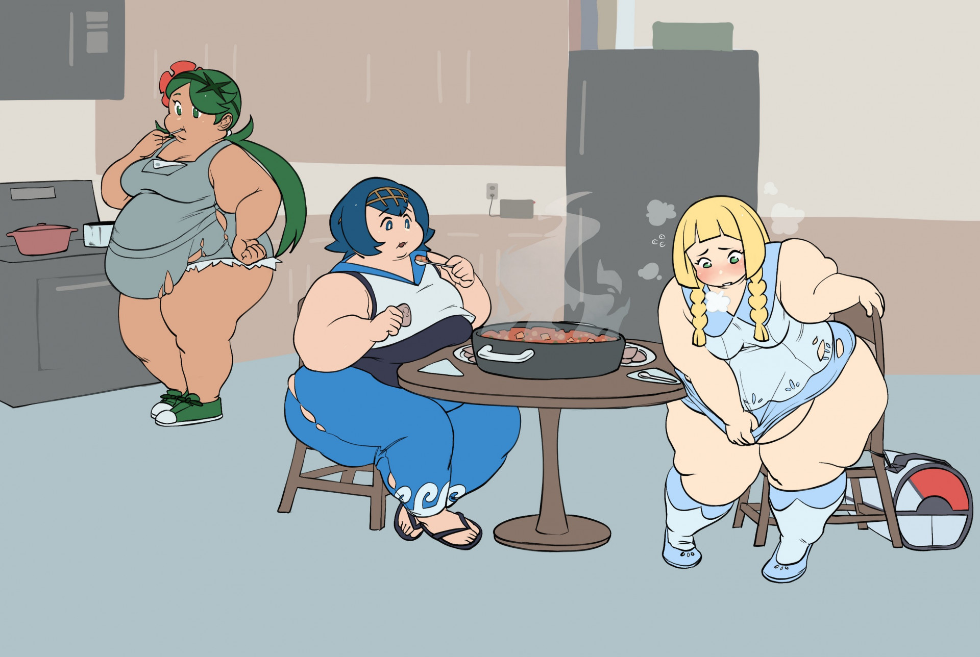 Маллоу, Лана и Лилли - на кухне