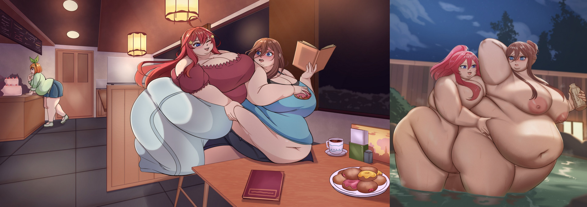 Йоцуба (сзади), Ицуки и Мику - попалась!