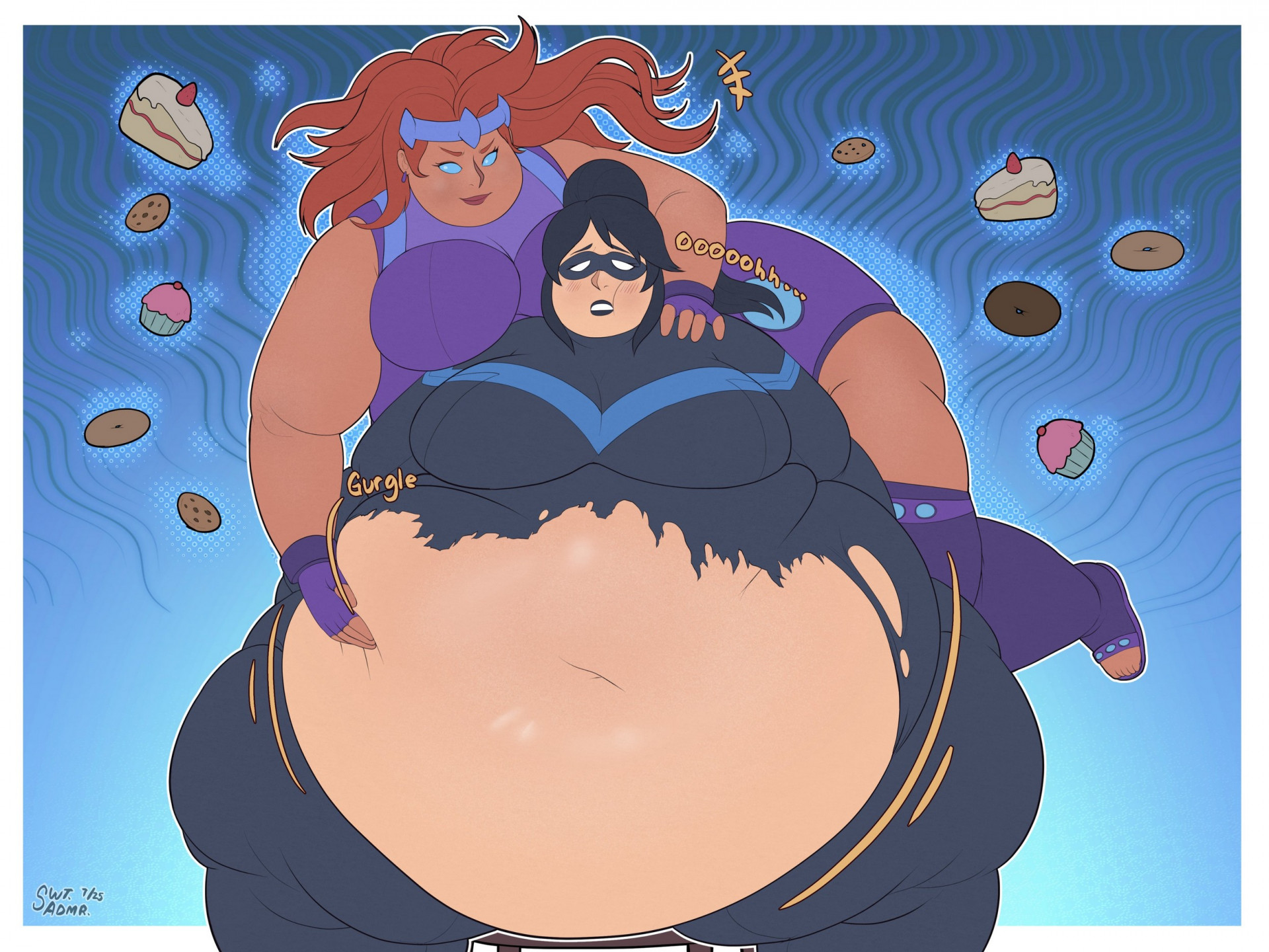 Звездопламенная и Ночекрылая - тест костюма на эластичность... провален