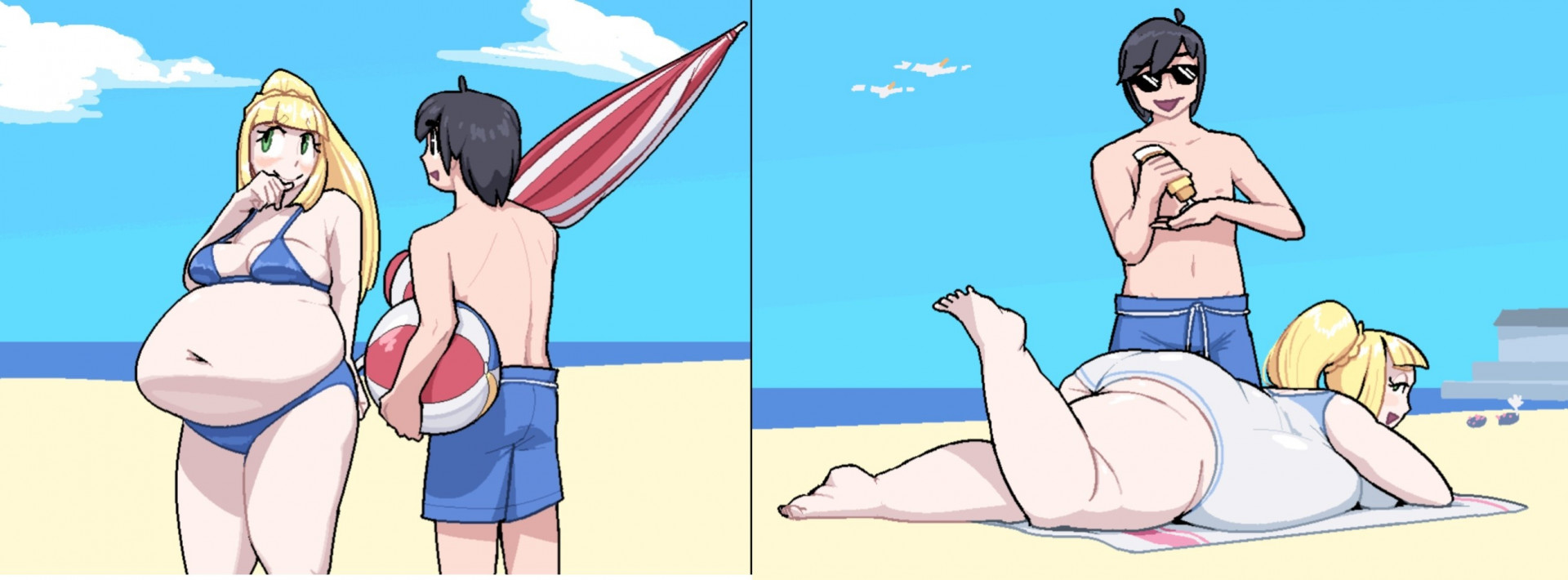 Лилли - на пляже с мальчиком