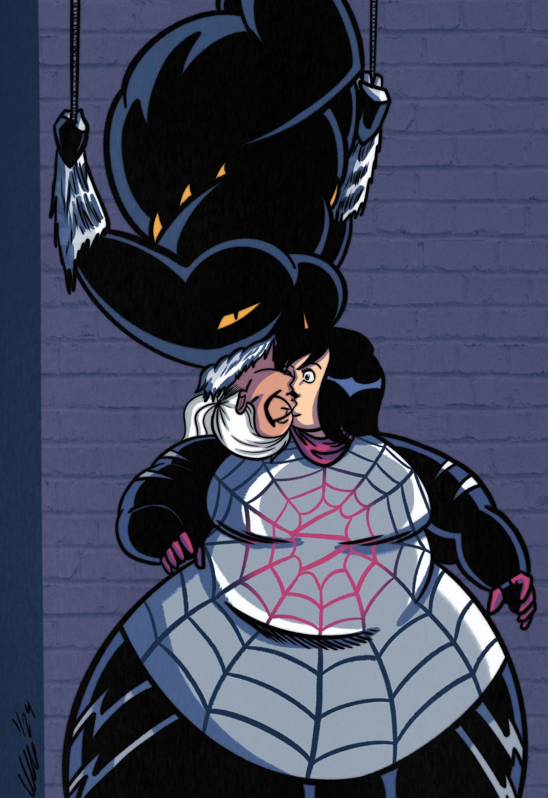 Баба-баук и Черная кошка - поцелуй