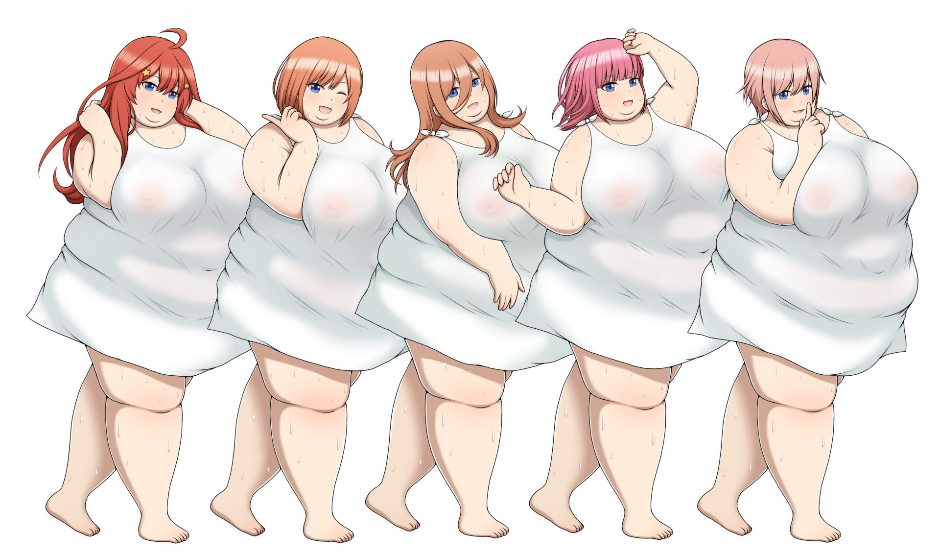 Пятерняшки в ночнушках