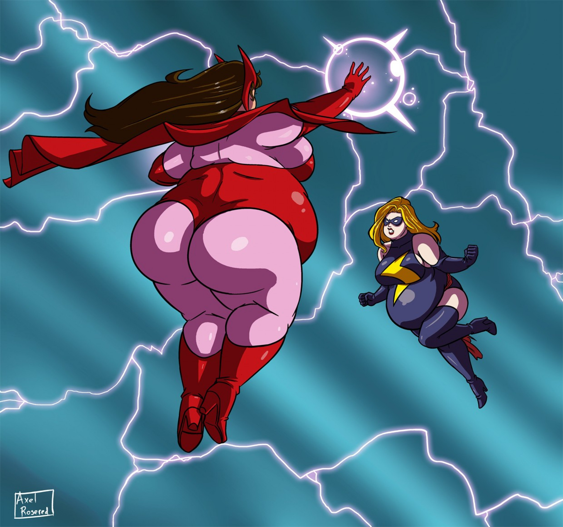 Алая Ведьма и Мисс Марвел - поединок