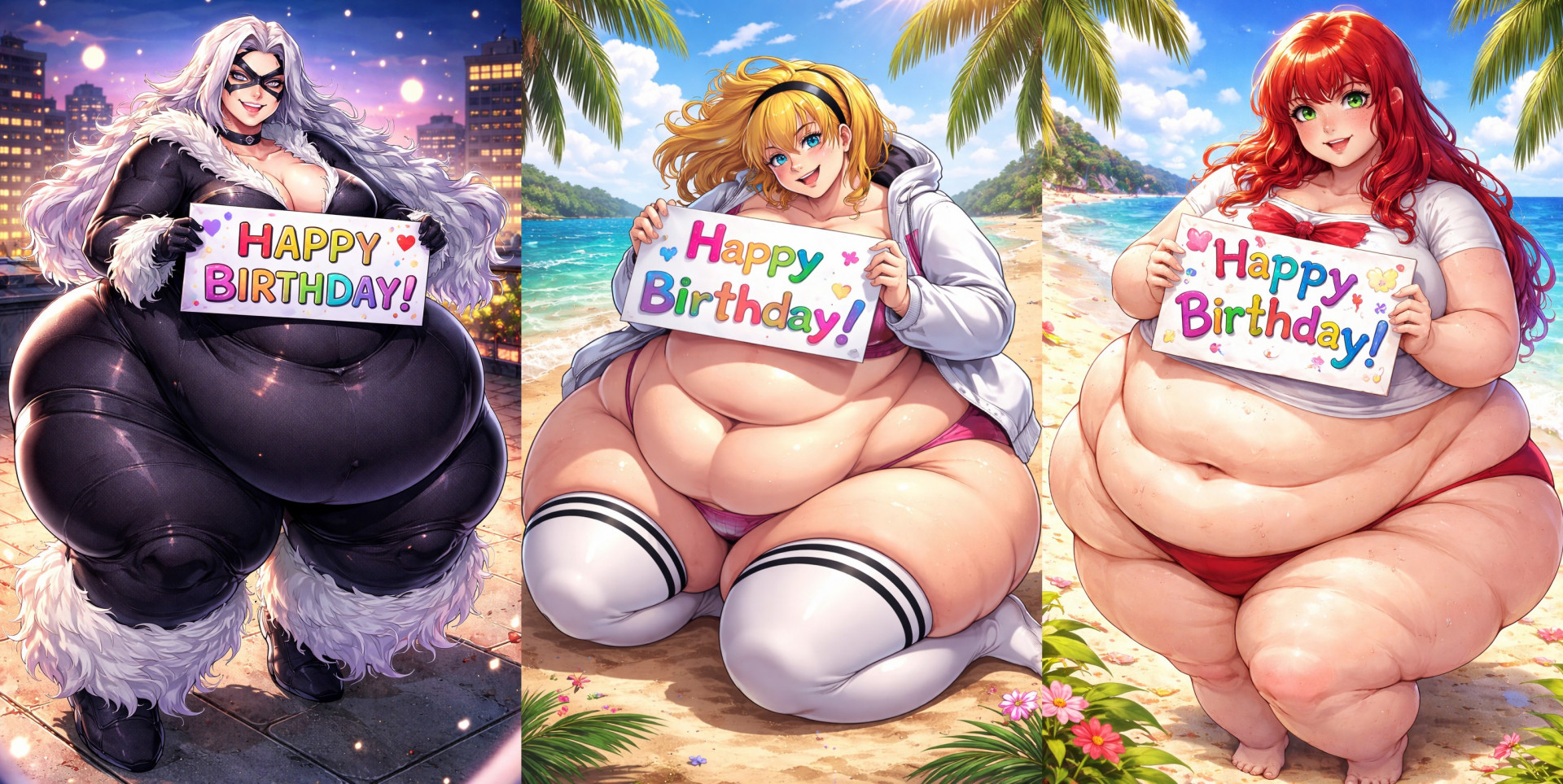 Черная Кошка, Паук-Призрак и Прядильщица - поздравительное