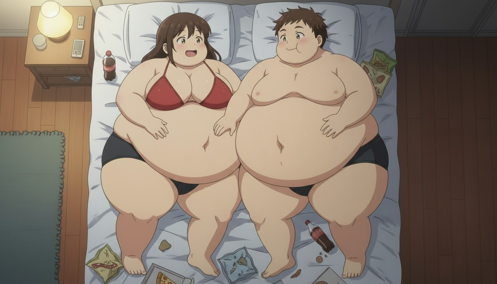 У койке после ужина