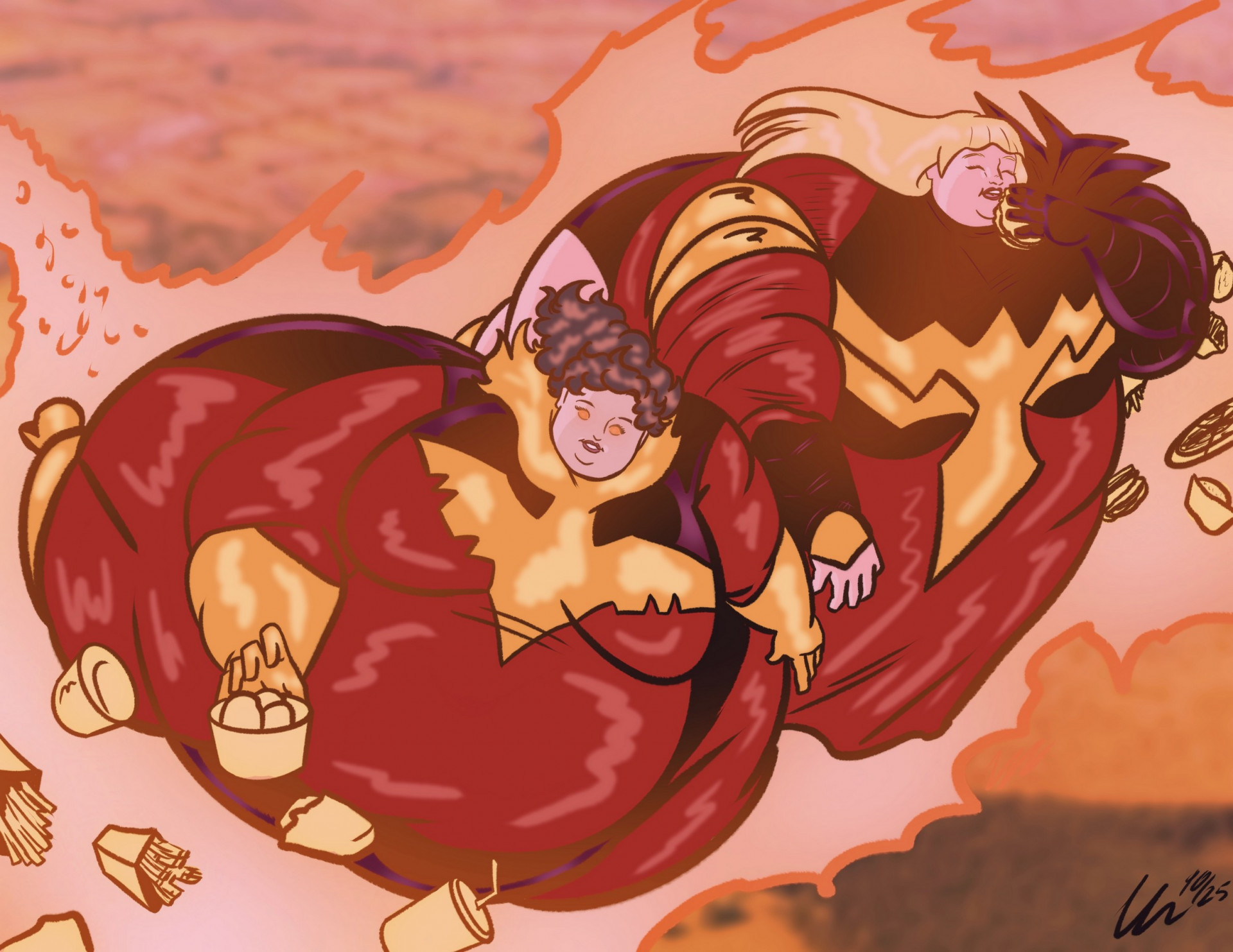 Темный Феникс и Магик - прожоры-фениксы