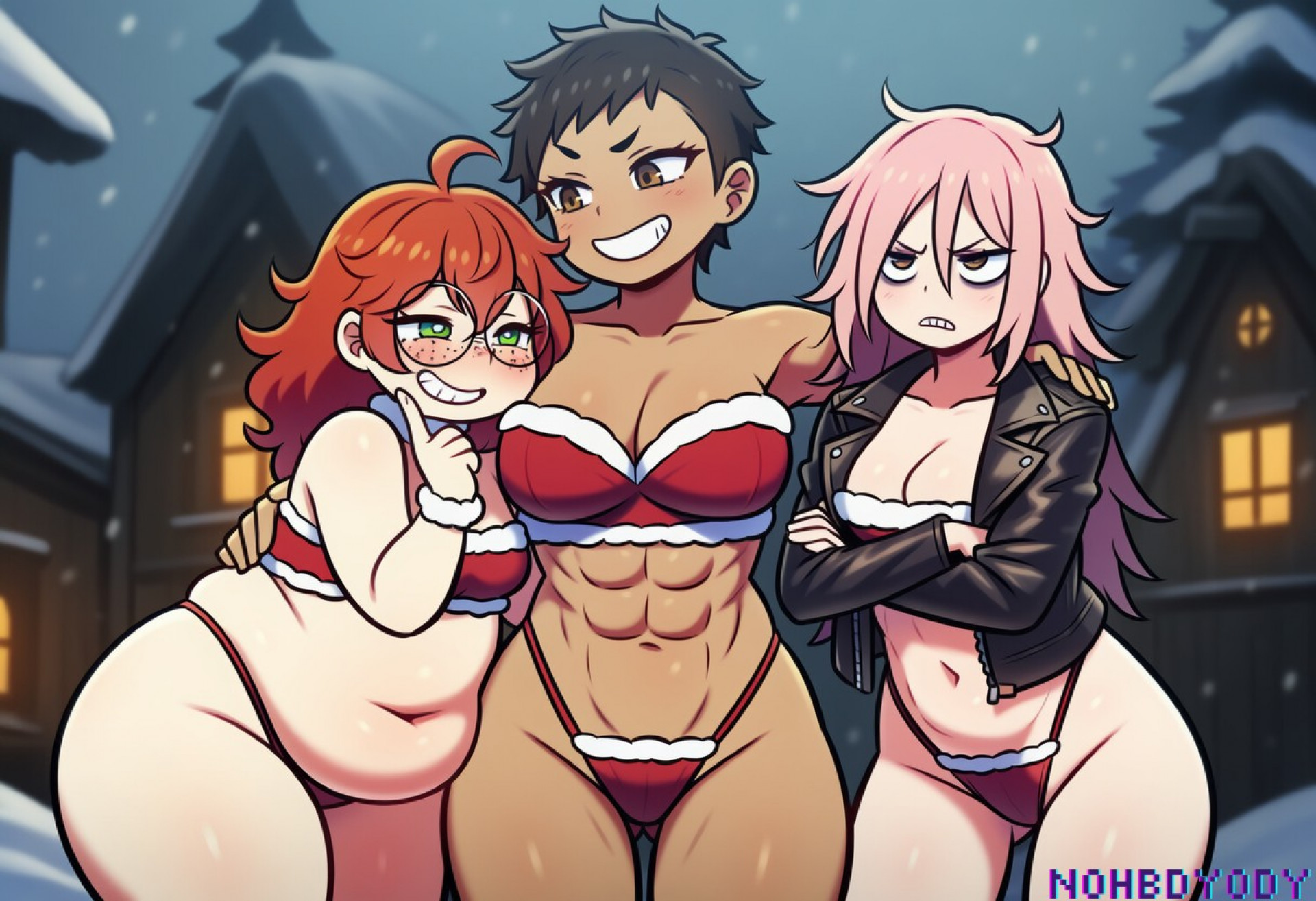 Амбер, Анни и Ро - счастливого нового года