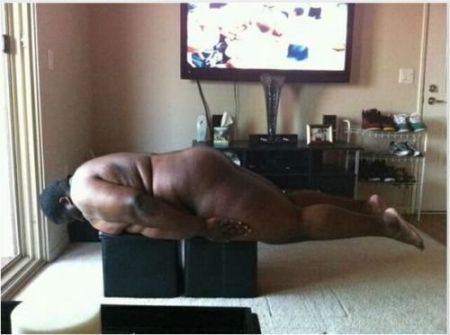 fat-black-man-planking-naked